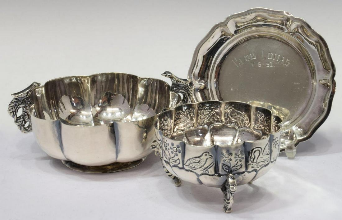 (3) SANBORNS MEXICO SMALL STERLING BOWLS & PLATE (1 of 8)