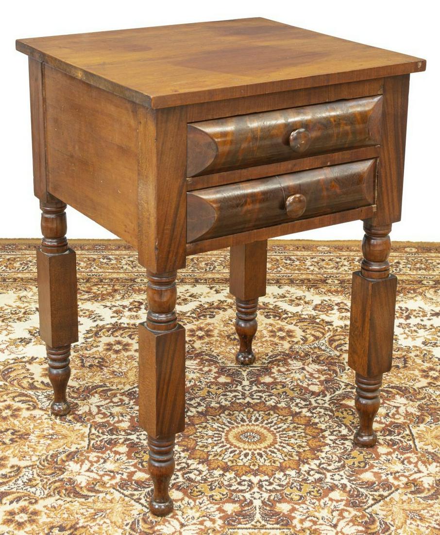 AMERICAN EMPIRE MAHOGANY TWO-DRAWER SIDE TABLE (1 of 4)