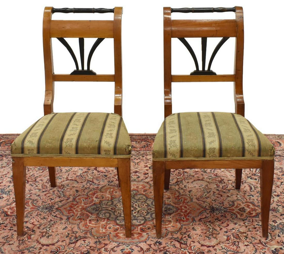 (2) BIEDERMEIER FRUITWOOD & EBONIZED SIDE CHAIRS (1 of 2)
