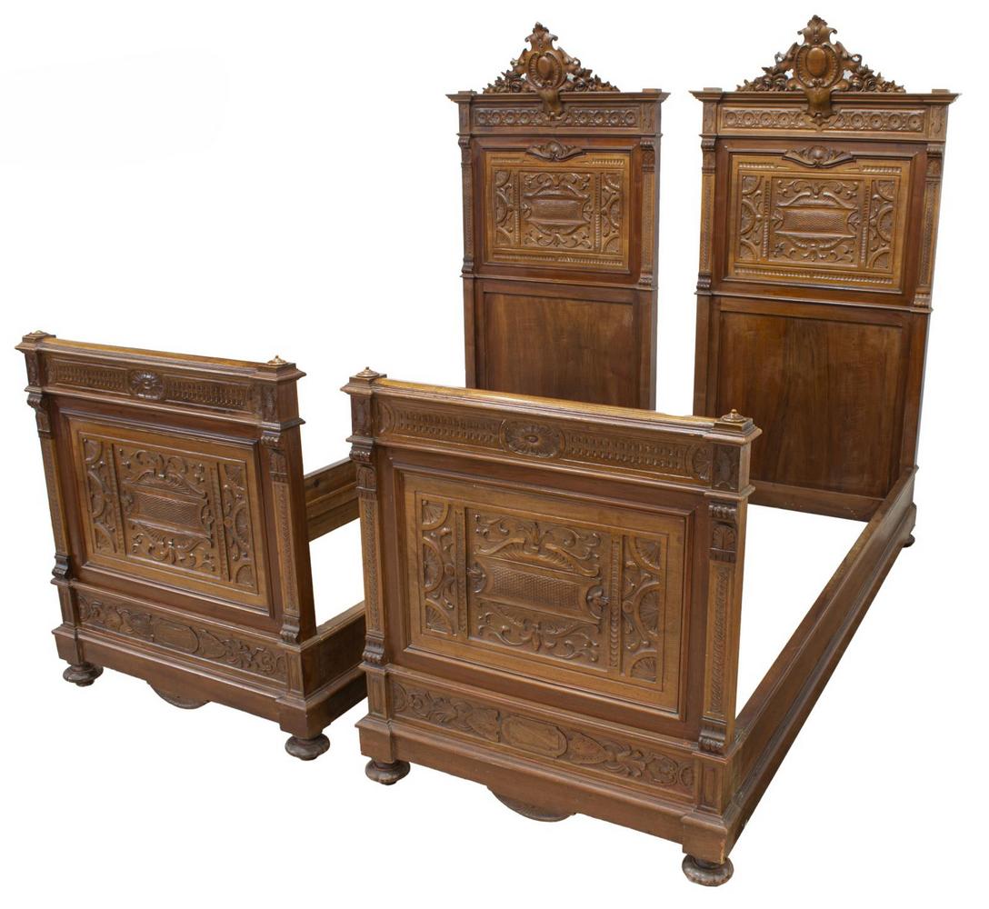 (2) LOUIS PHILIPPE PERIOD CARVED BEDS (1 of 2)