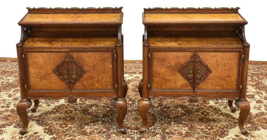 (2) ITALIAN BURLWOOD BEDSIDE CABINETS (1 of 4)
