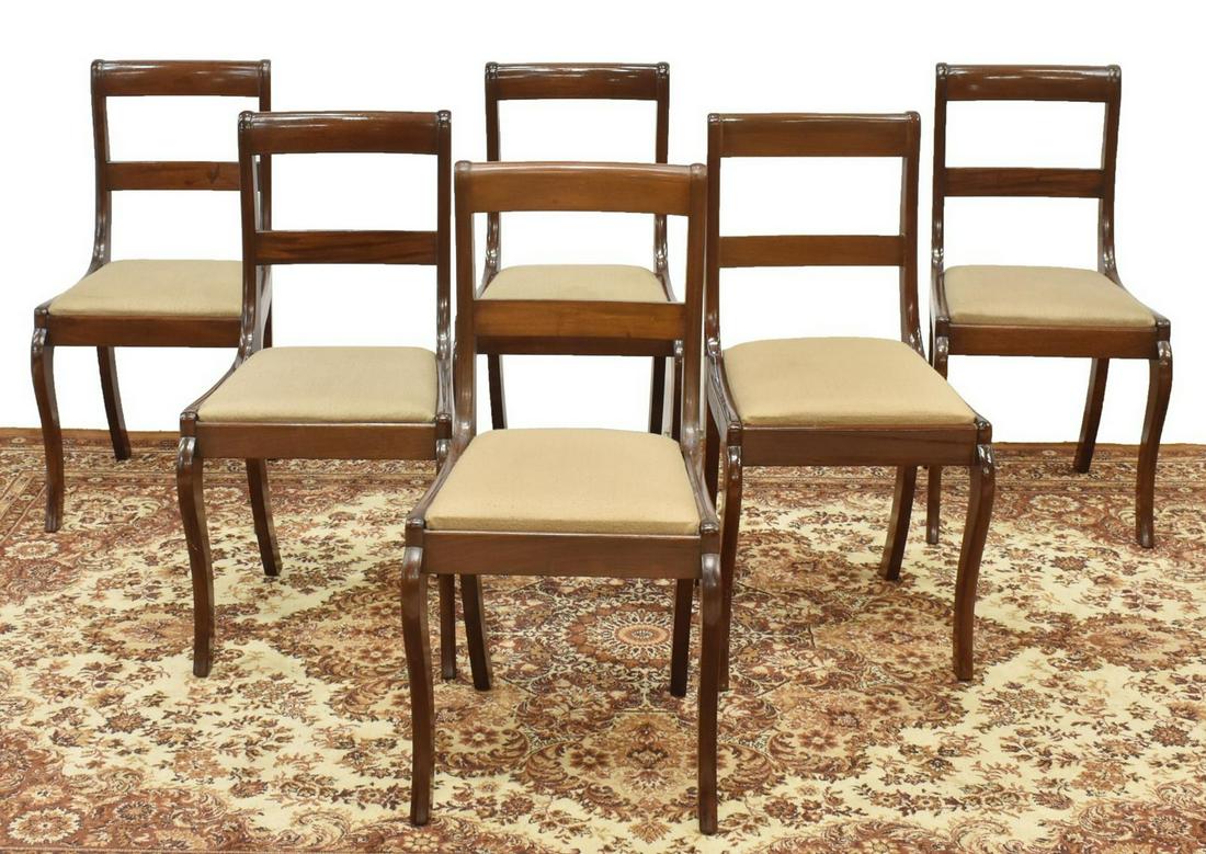 (6) REGENCY STYLE MAHOGANY DINING CHAIRS (1 of 2)