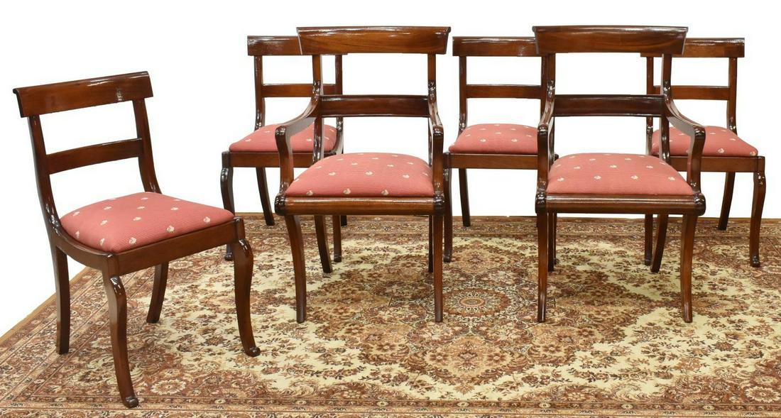 (6) REGENCY STYLE MAHOGANY DINING CHAIRS (1 of 3)