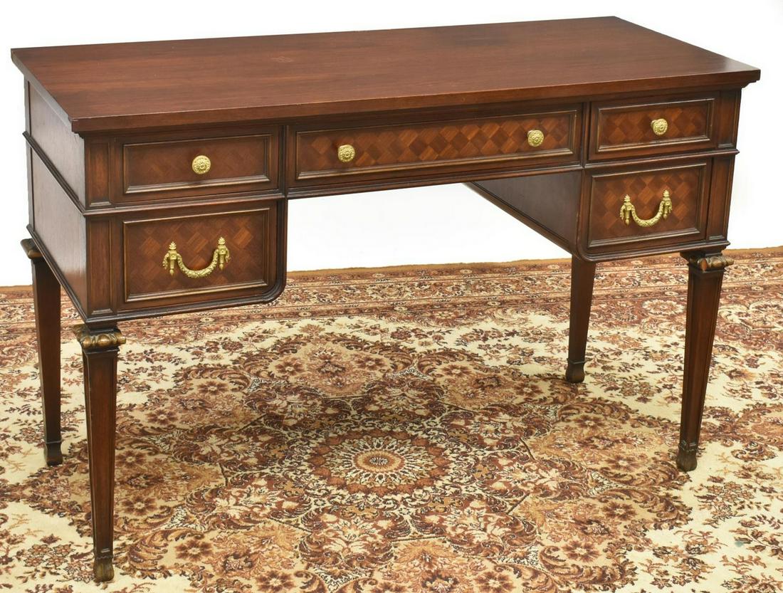 FRENCH STYLE MAHOGANY WRITING DESK (1 of 6)