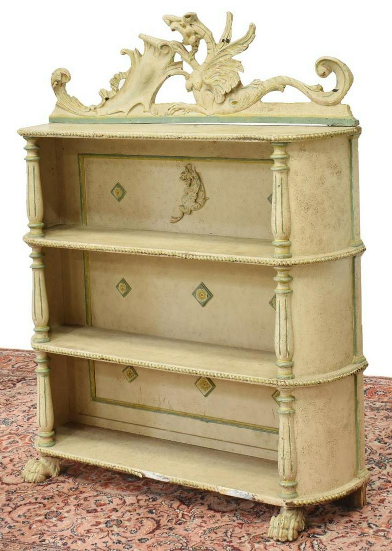 ITALIAN RENAISSANCE REVIVAL PAINTED BOOKCASE (1 of 3)