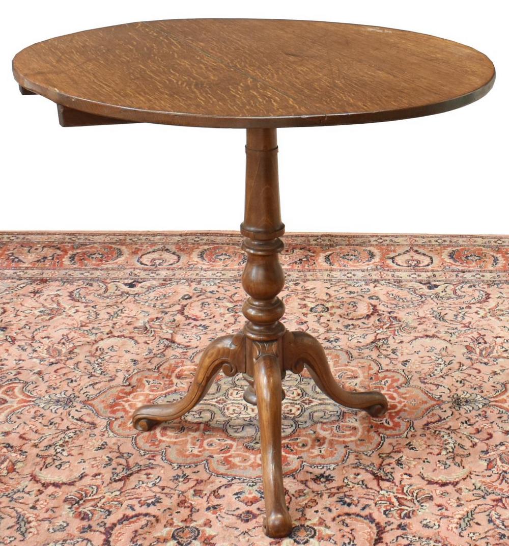 ENGLISH OAK TILT-TOP TEA TABLE (1 of 3)