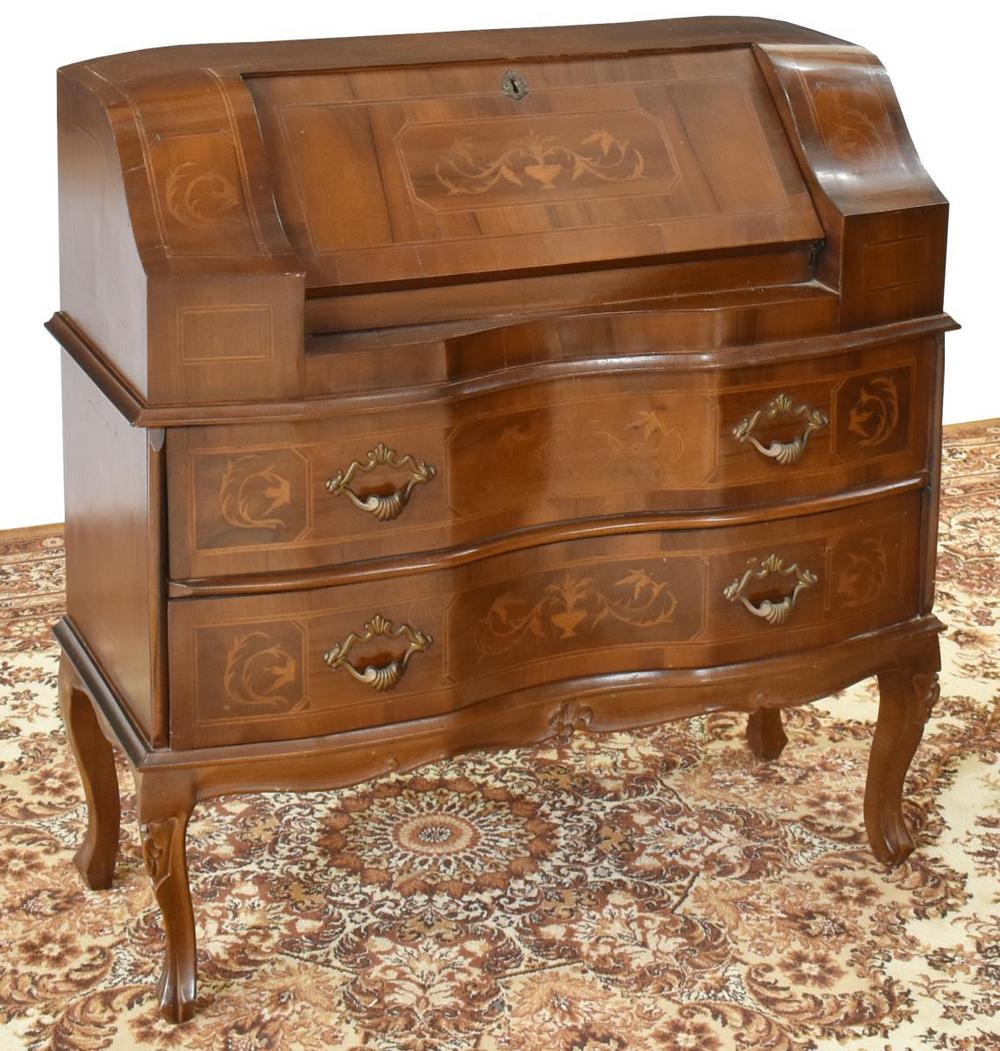 VENETIAN MARQUETRY SLANT FRONT SECRETARY DESK (1 of 5)