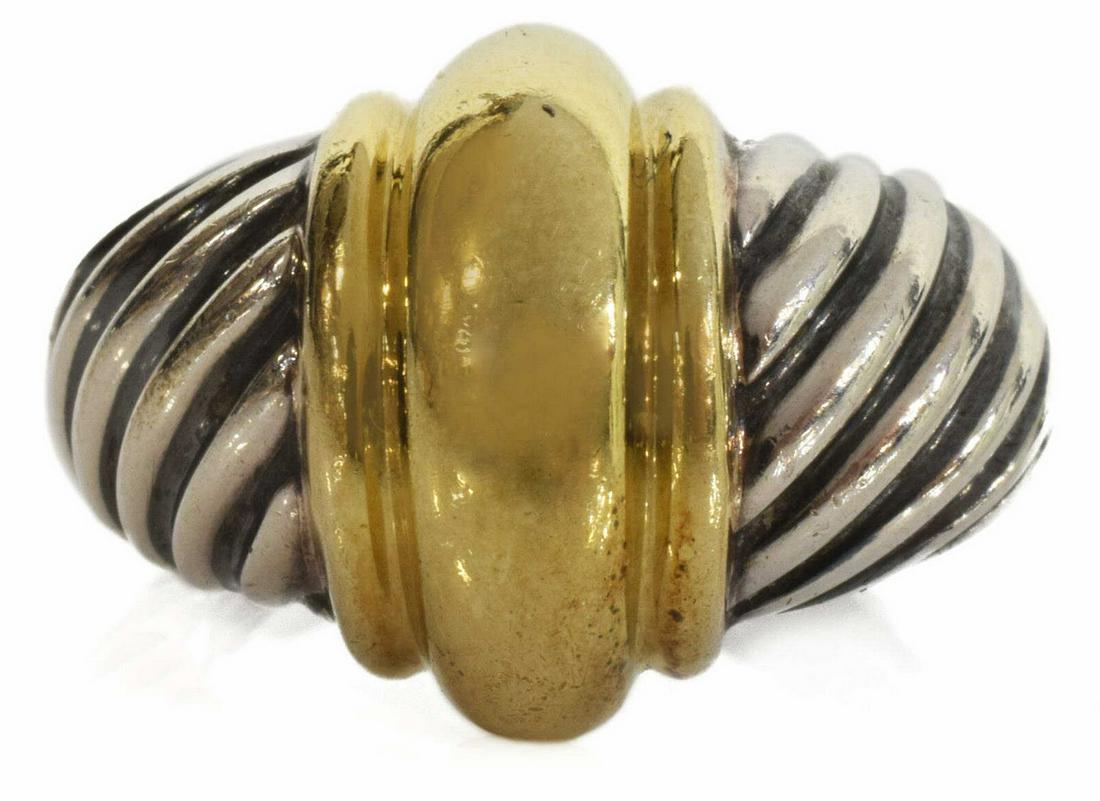 DAVID YURMAN STERLING & 14KT YELLOW GOLD RING (1 of 5)