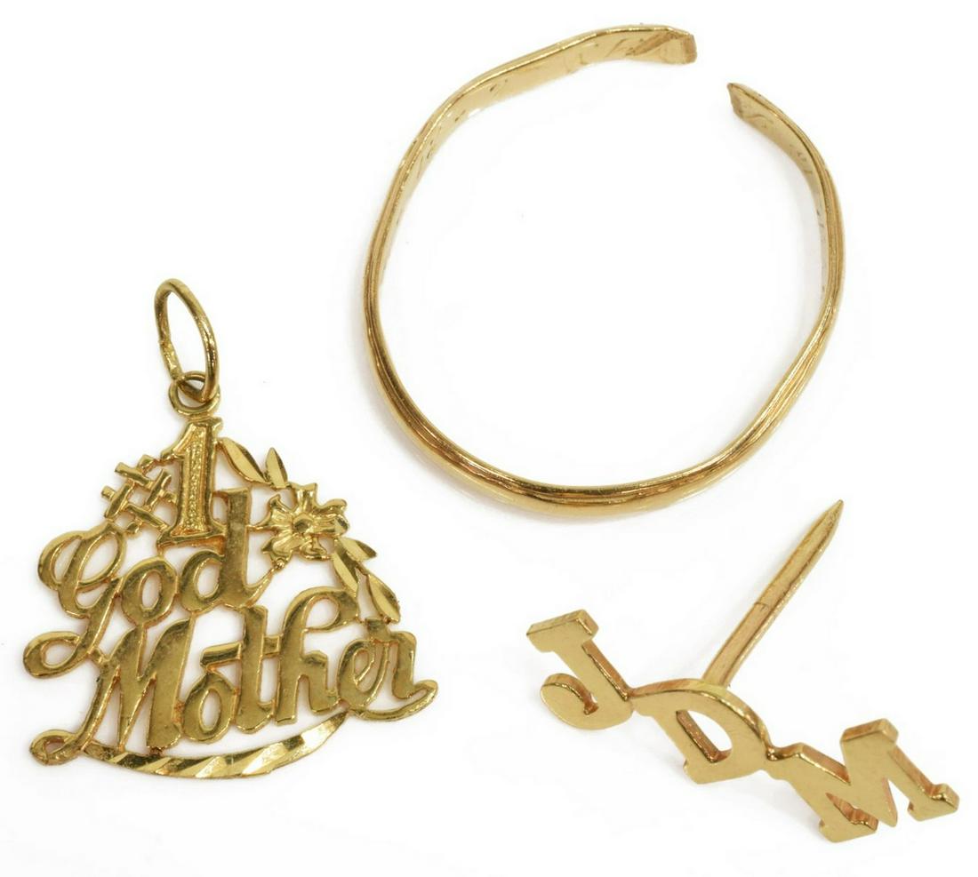 (3) 14KT YELLOW GOLD SCRAP JEWELRY 3.5 GRAMS (1 of 2)