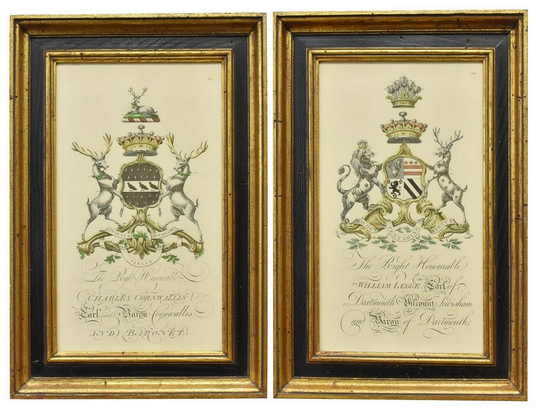 (2) JOSEPH EDMONDSON ENGLISH HERALDRY ENGRAVINGS (1 of 4)