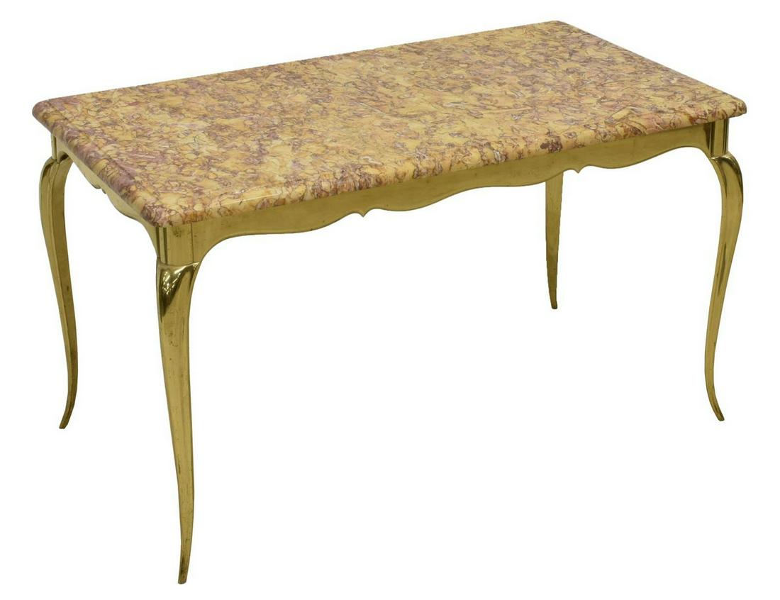 FRENCH MARBLE-TOP BRASS COFFEE TABLE (1 of 4)