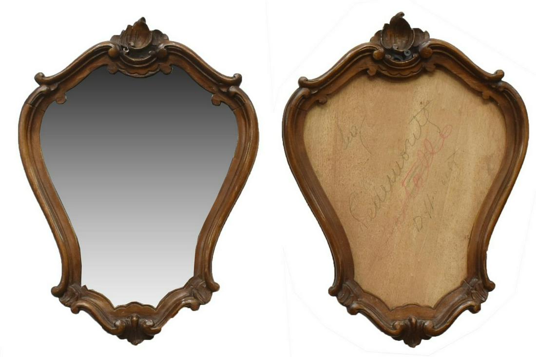 (2) VENETIAN CARVED WALNUT WALL MIRRORS (1 of 3)