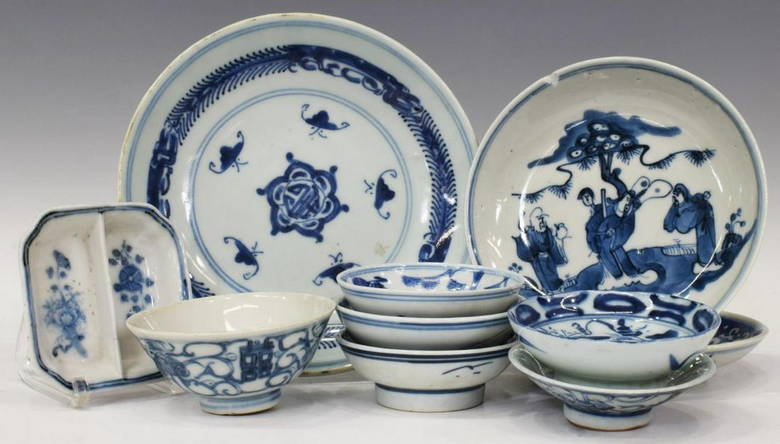 (10) CHINESE BLUE & WHITE PORCELAIN TABLEWARE (1 of 3)