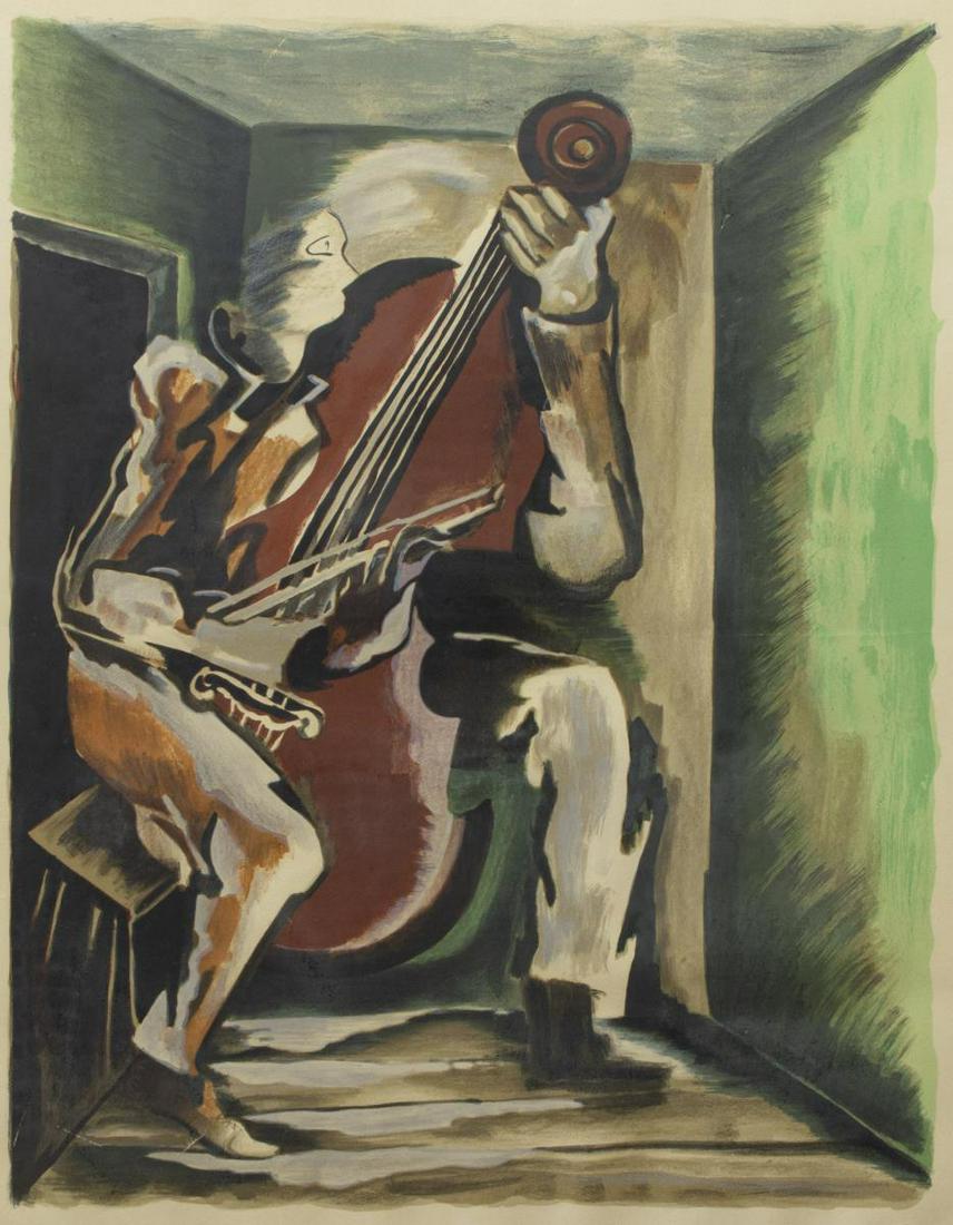 OSSIP ZADKINE (1890-1967) CELLIST LITHOGRAPH (1 of 4)