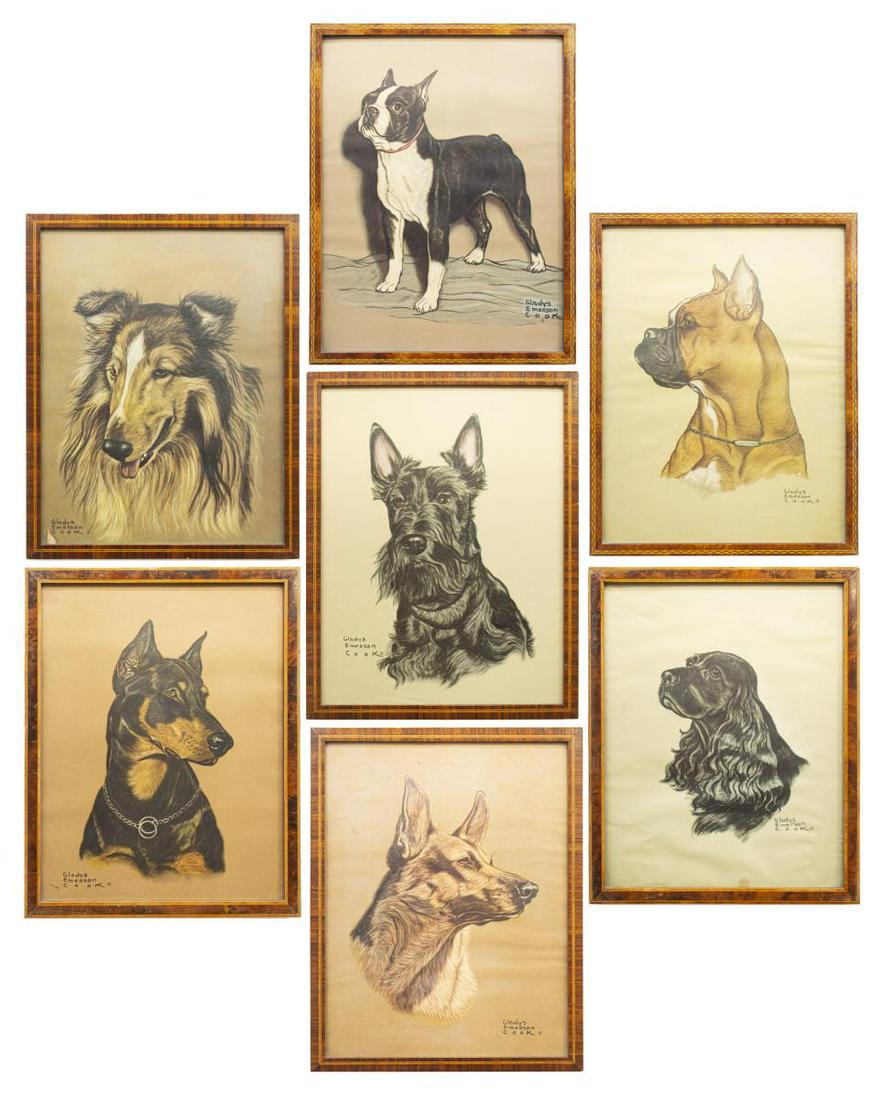 (7) FRAMED DOG PRINTS AFTER GLADYS EMERSON COOK (1 of 10)