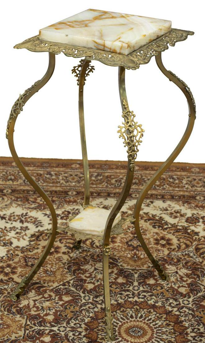 VICTORIAN ONYX-TOP GILT METAL OCCASIONAL TABLE (1 of 3)
