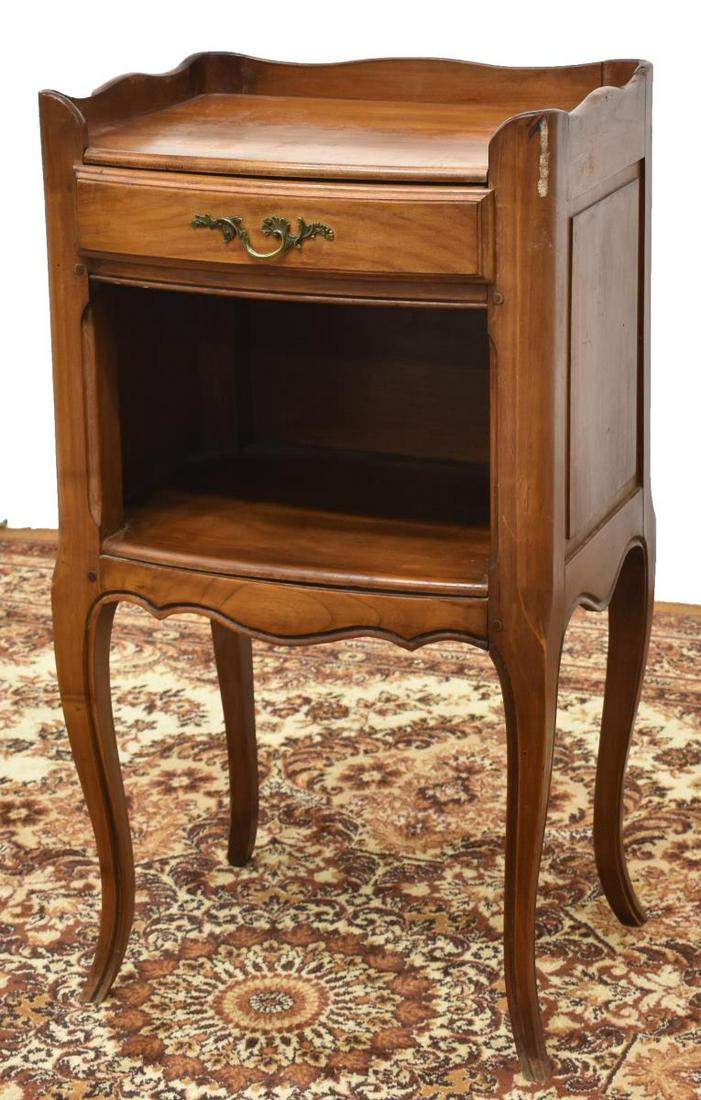 FRENCH LOUIS XV STYLE WALNUT BEDSIDE CABINET (1 of 4)