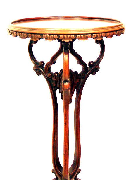 PAIR OF VINTAGE CARVED MAHOGANY PLANT STANDS - 2