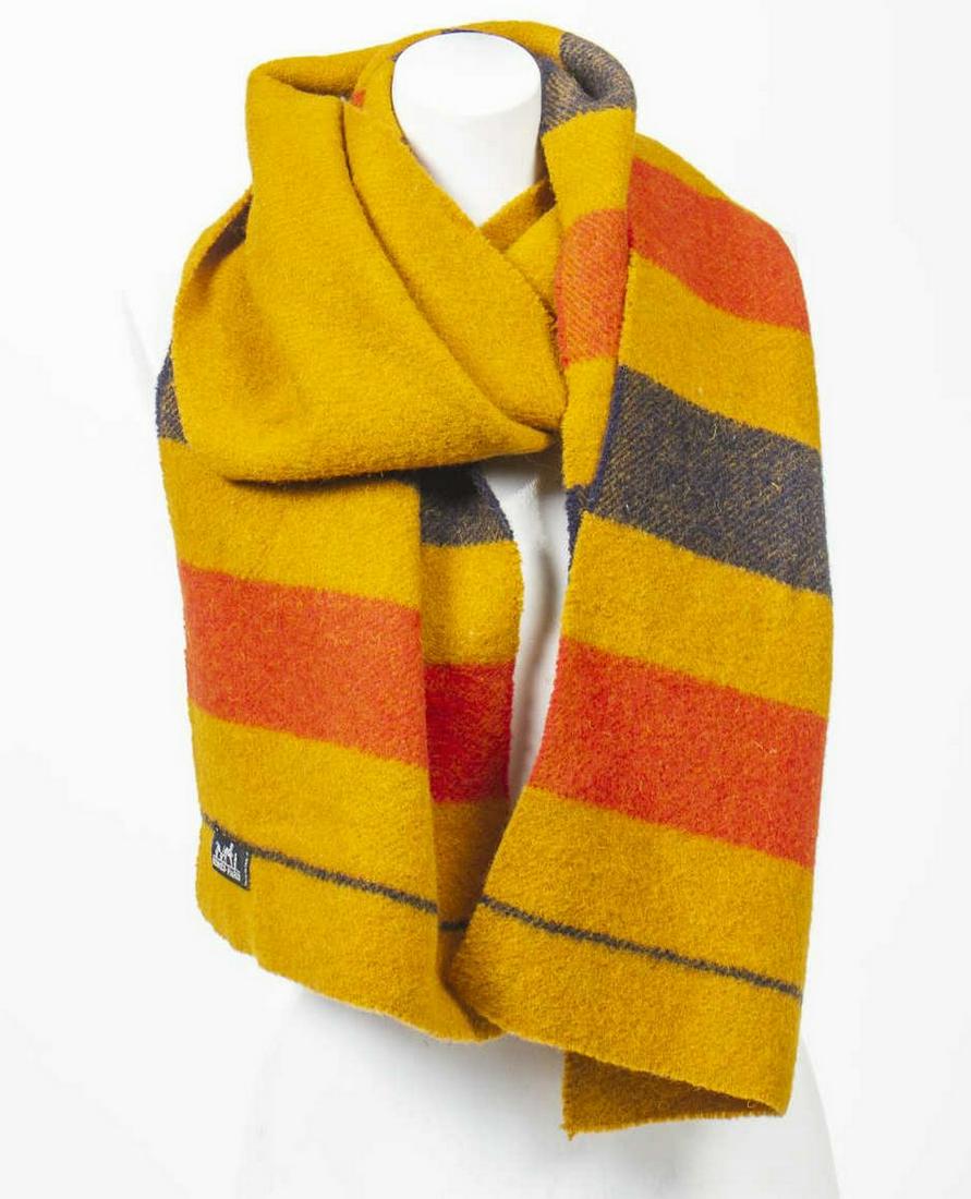VINTAGE HERMES WOOL STRIPED SCARF (1 of 2)