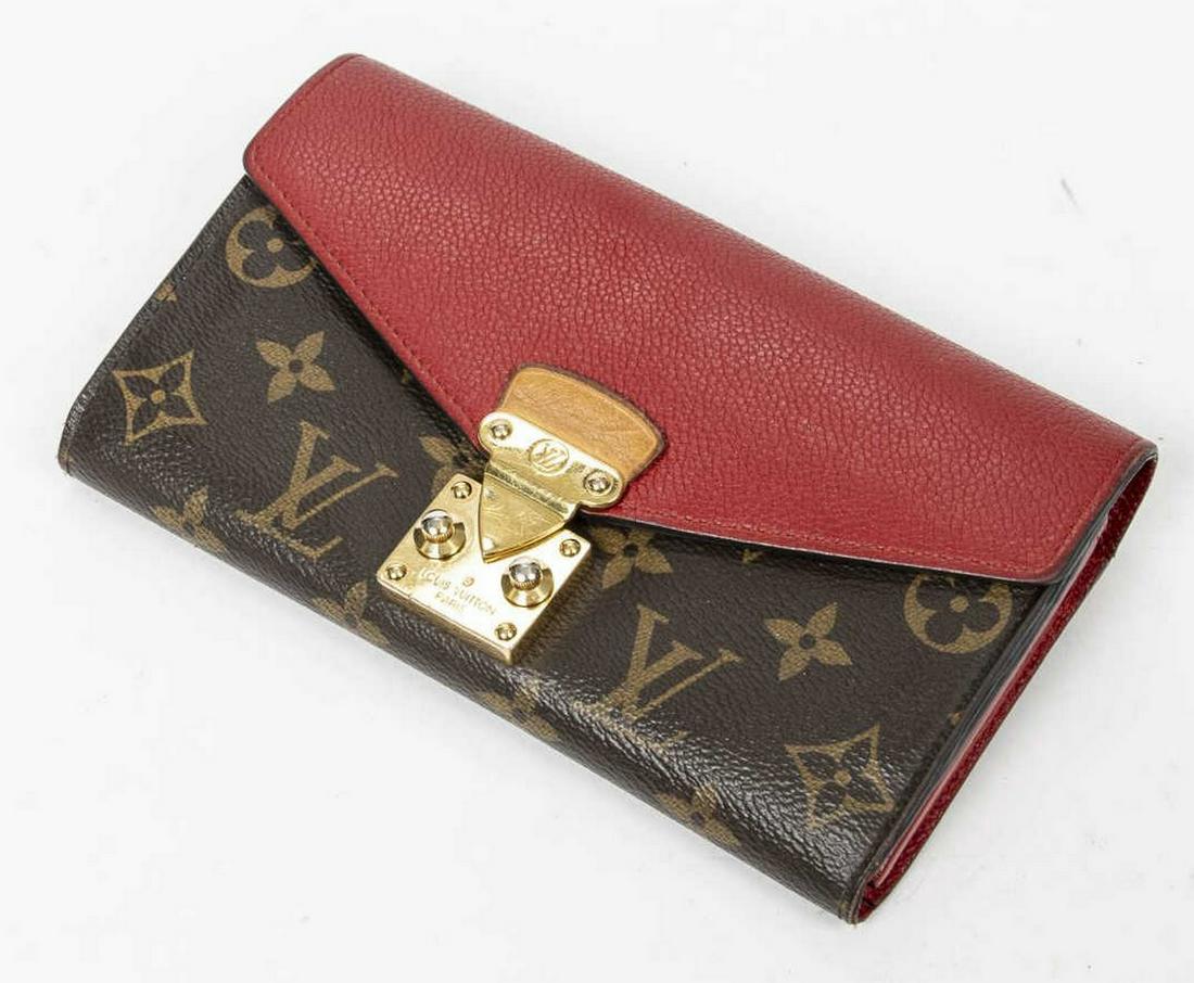 LOUIS VUITTON 'PALLAS' MONOGRAM RED CANVAS WALLET (1 of 3)
