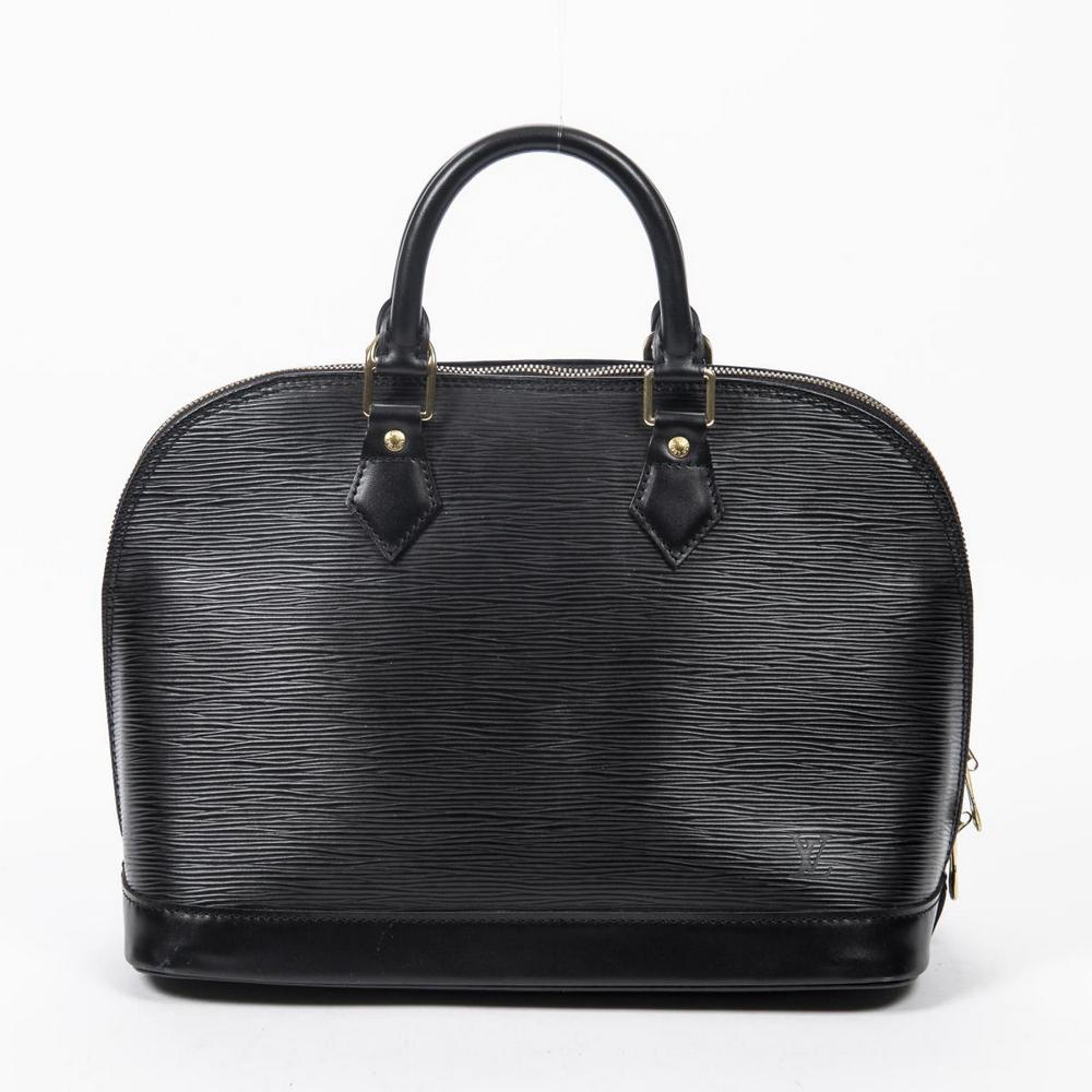 LOUIS VUITTON 'ALMA PM' BLACK EPI LEATHER HANDBAG (1 of 7)