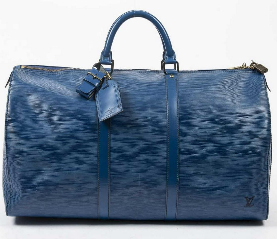 LOUIS VUITTON 'KEEPALL 50' BLUE EPI DUFFLE BAG (1 of 7)