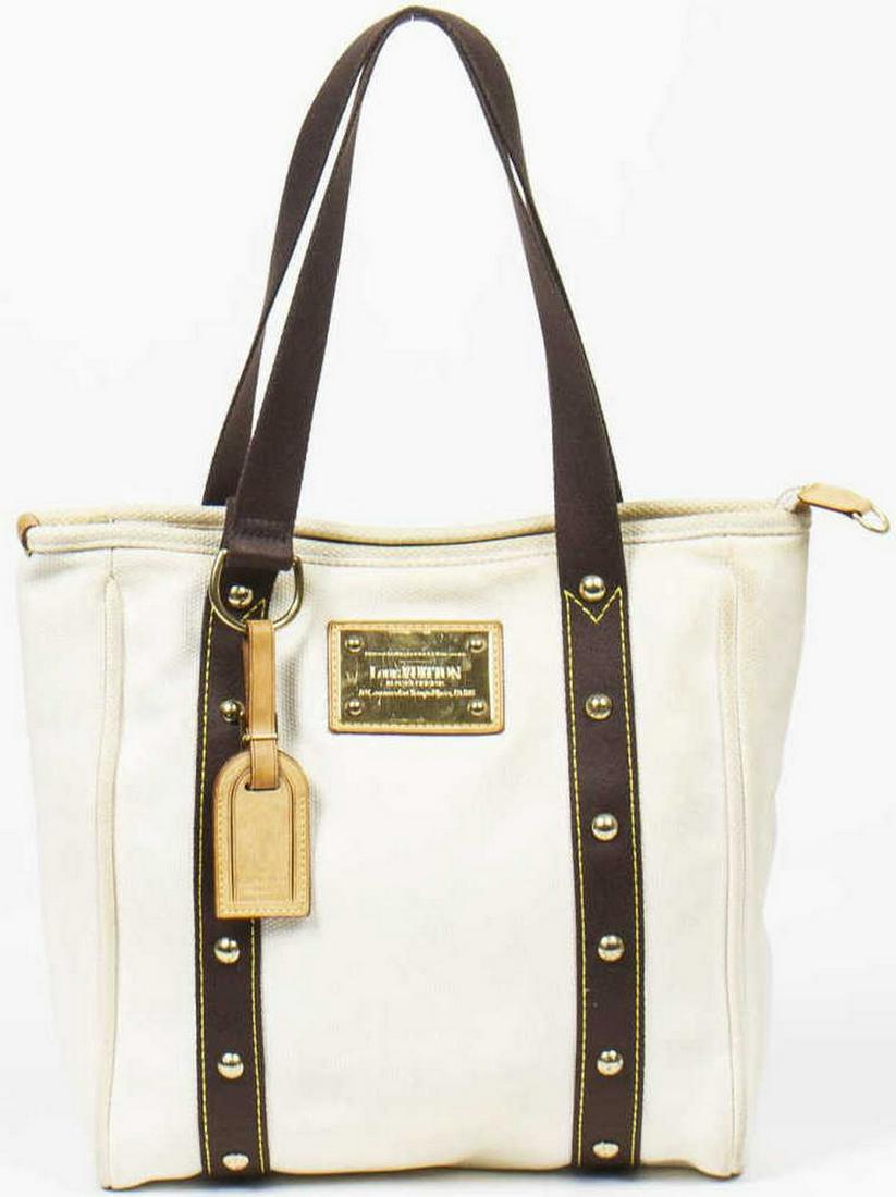 LOUIS VUITTON 'ANTIGUA CABAS MM' CANVAS TOTE BAG (1 of 7)