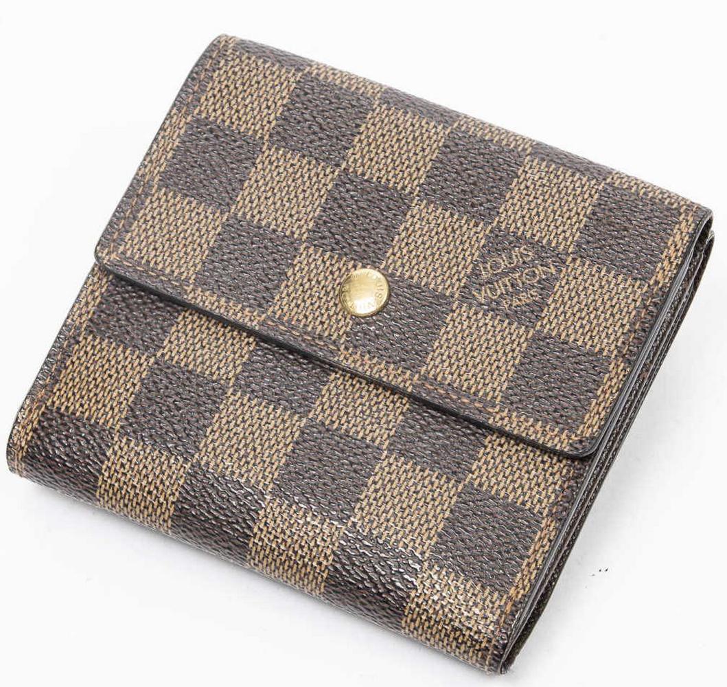 LOUIS VUITTON 'ELISE' DAMIER EBENE CANVAS WALLET (1 of 3)