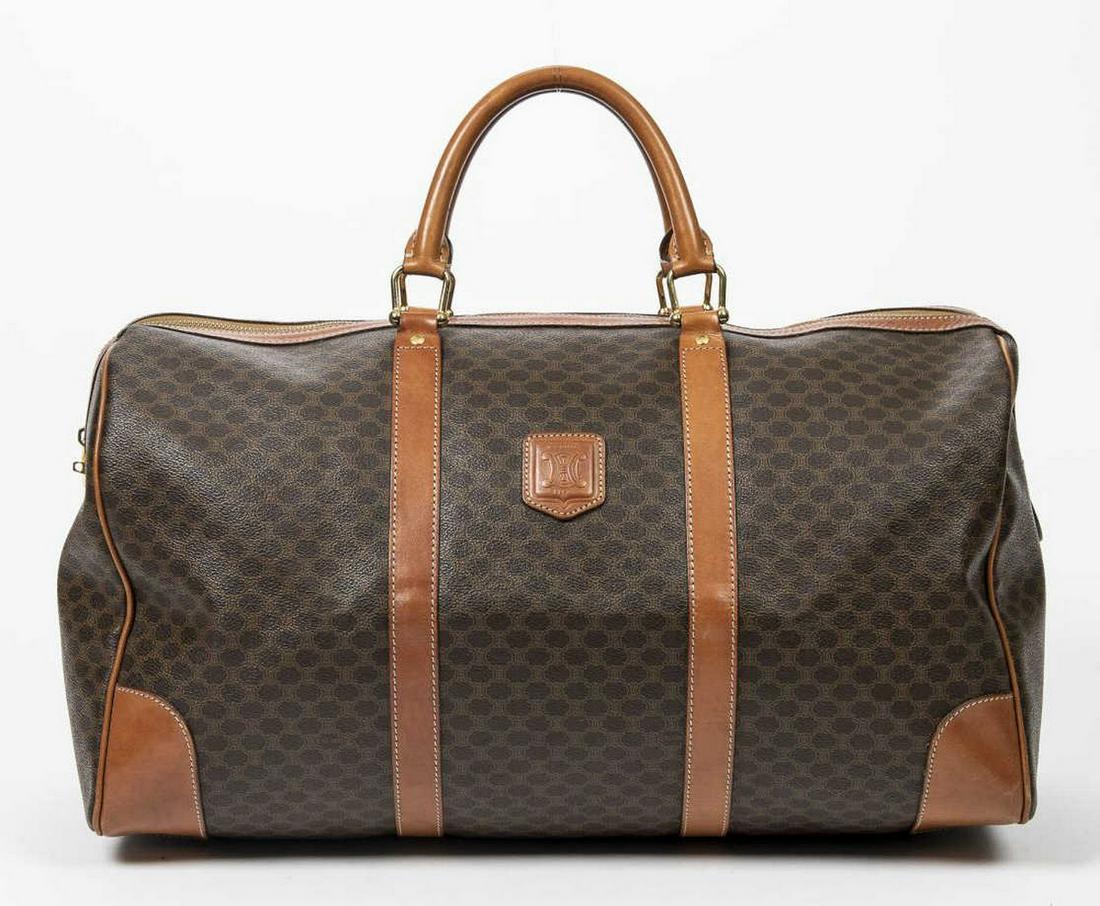 CELINE MACADAME COATED CANVAS BOSTON DUFFLE BAG (1 of 7)