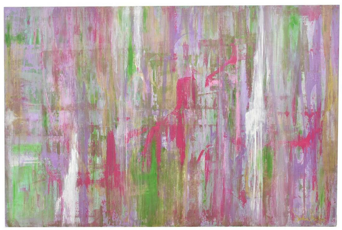 SANDRA WRIGHT (TX) ABSTRACT PAINTING 48" X 72" (1 of 3)