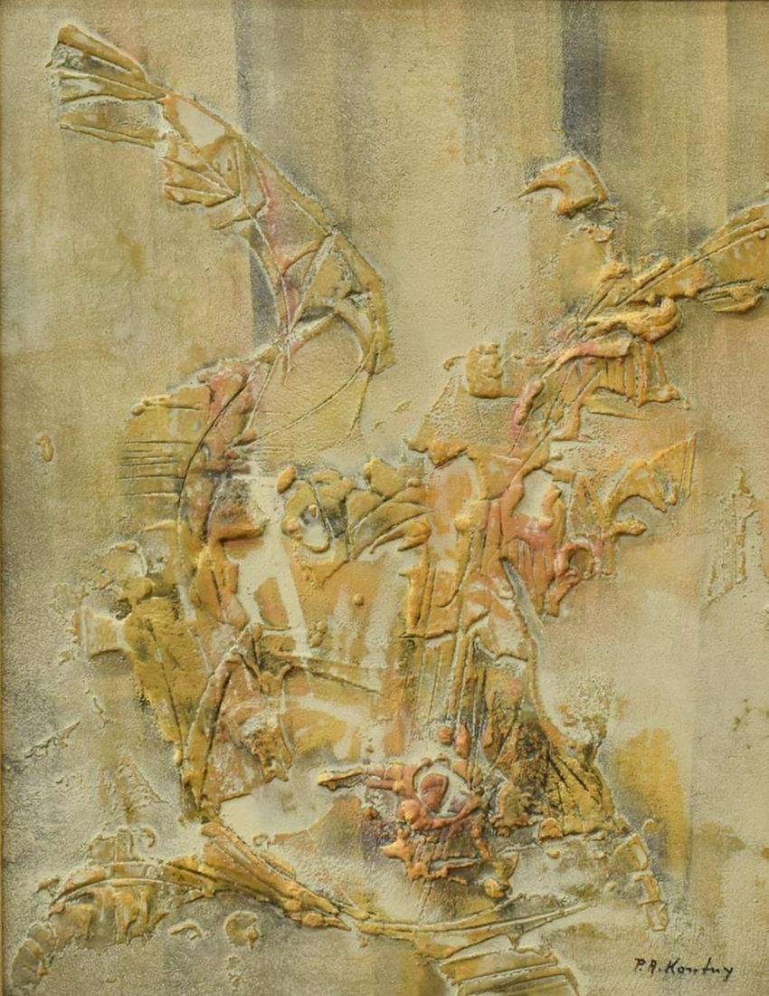 PAWEL KONTNY (1923-2002) MIXED MEDIA PAINTING (1 of 5)