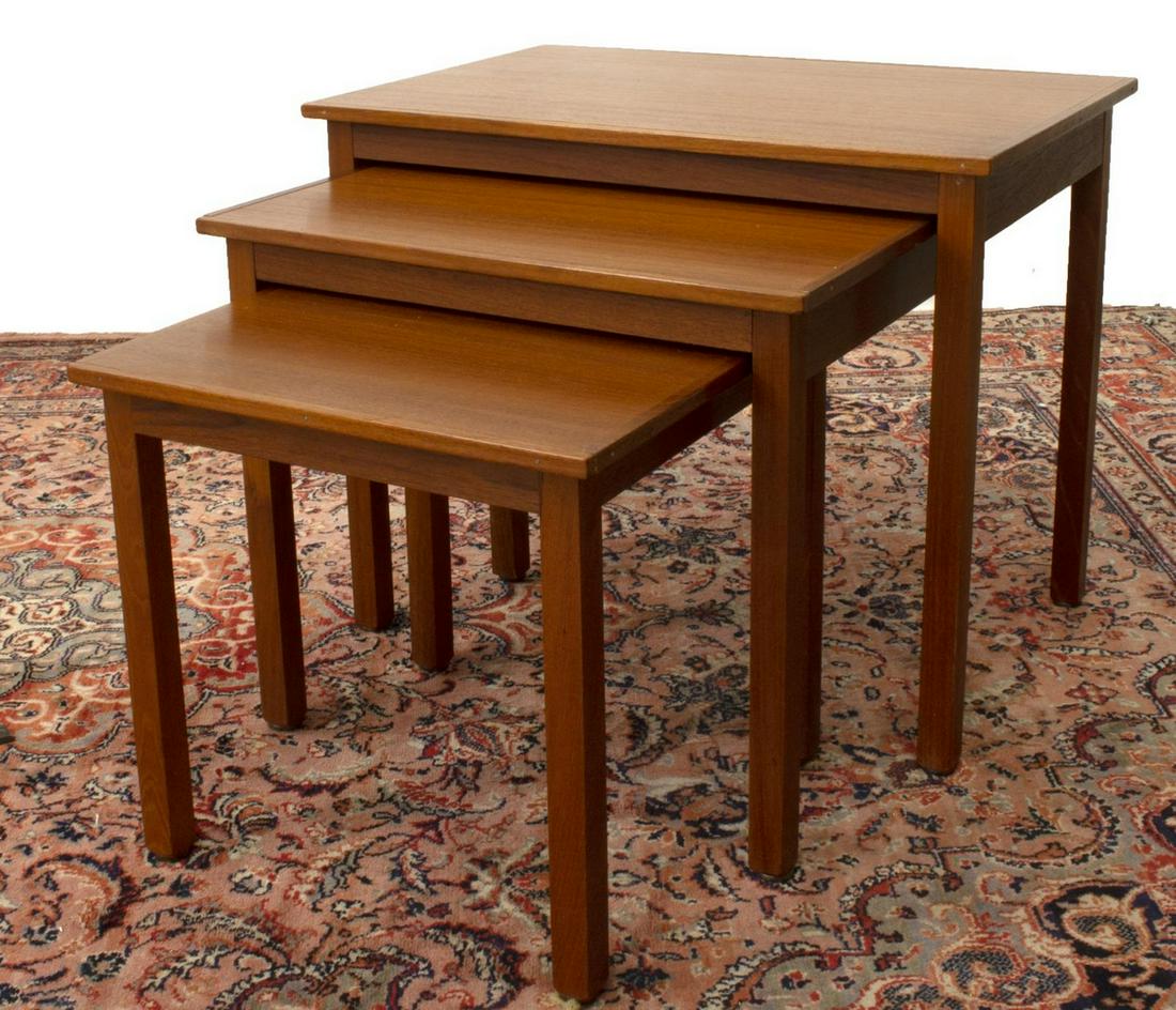(3) DANISH MID-CENTURY MODERN TEAK NESTING TABLES (1 of 3)