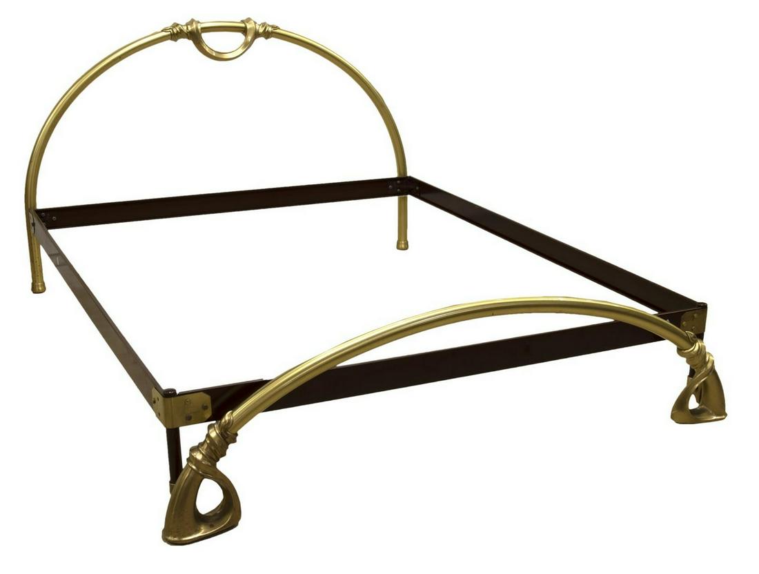 ITALIAN MODERN BRASS RIBBON DRAPE BED (1 of 2)