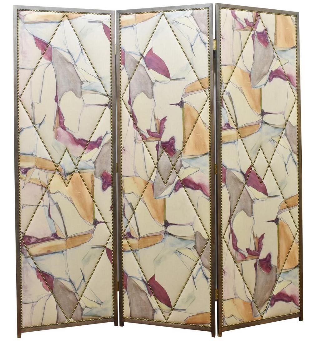 LARGE MODERN ABSTRACT FOLDING SCREEN DIVIDER 96"H (1 of 2)