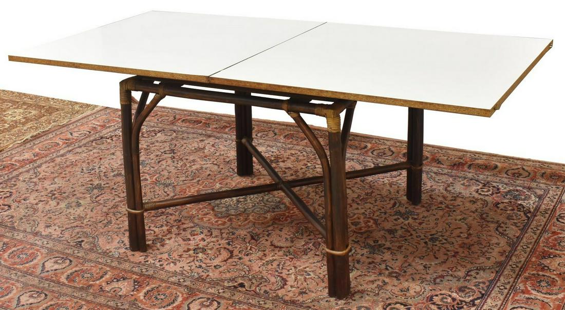 MODERN BAMBOO & RATTAN FLIP-TOP TABLE (1 of 4)