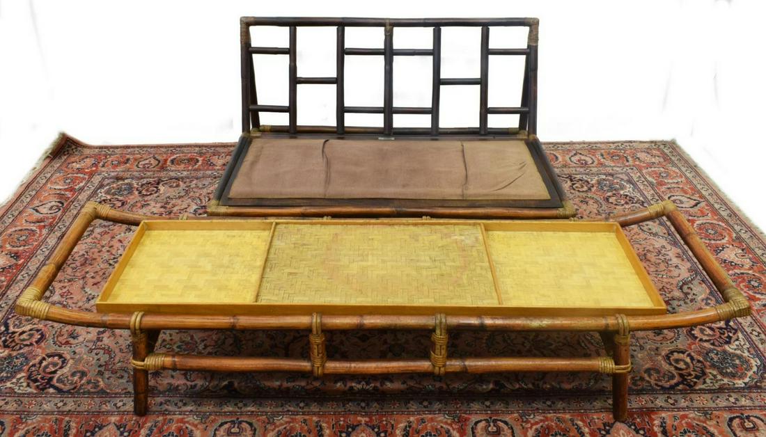 (2) JOHN WISNER RATTAN LOVESEAT & COFFEE TABLE (1 of 7)