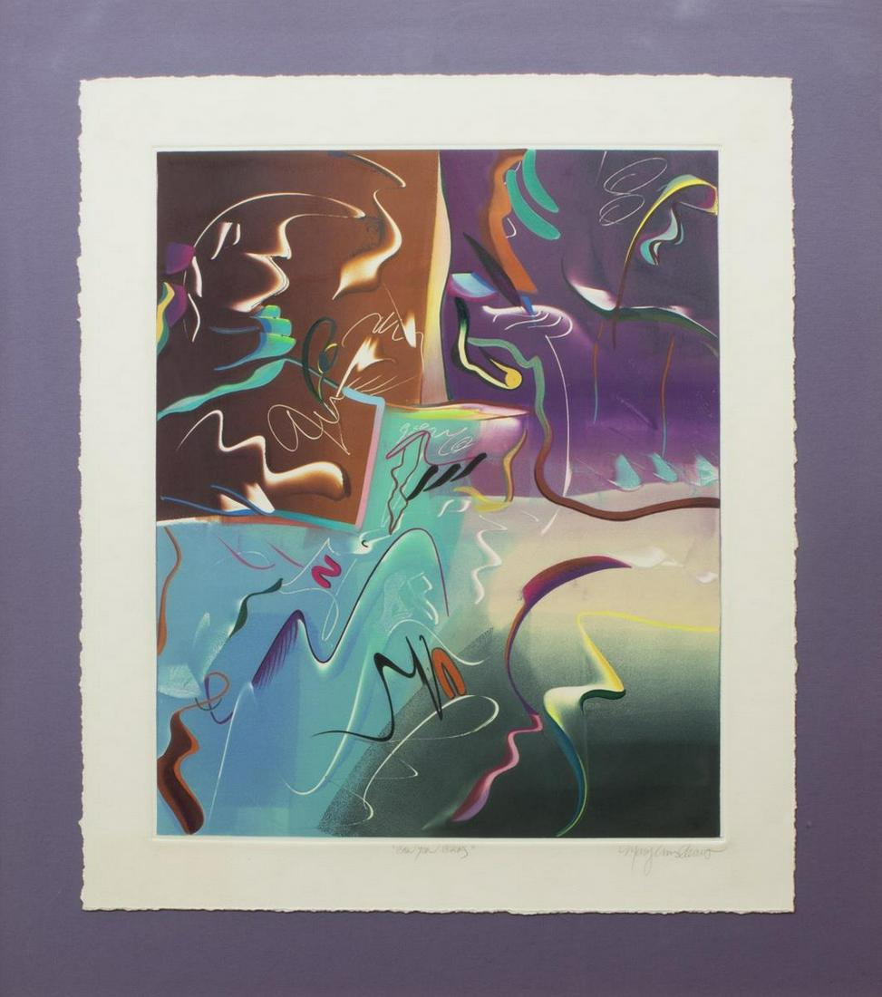 MARY ANN SEARS FRAMED CANYON COLORS MONOTYPE PRINT (1 of 4)