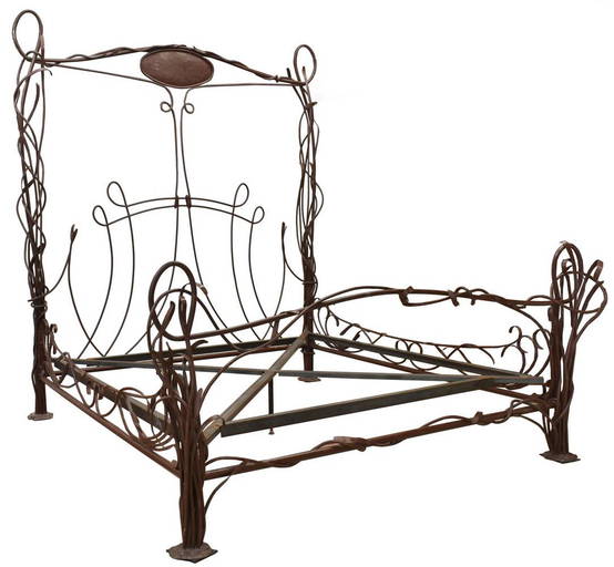 Custom Made Naturalistic Iron King Size Bed