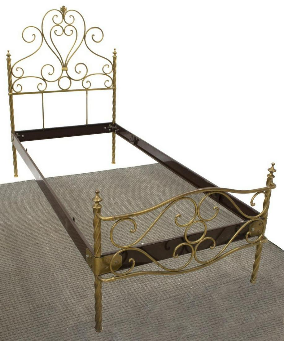 VINTAGE ITALIAN SCROLLED BRASS BED (1 of 2)