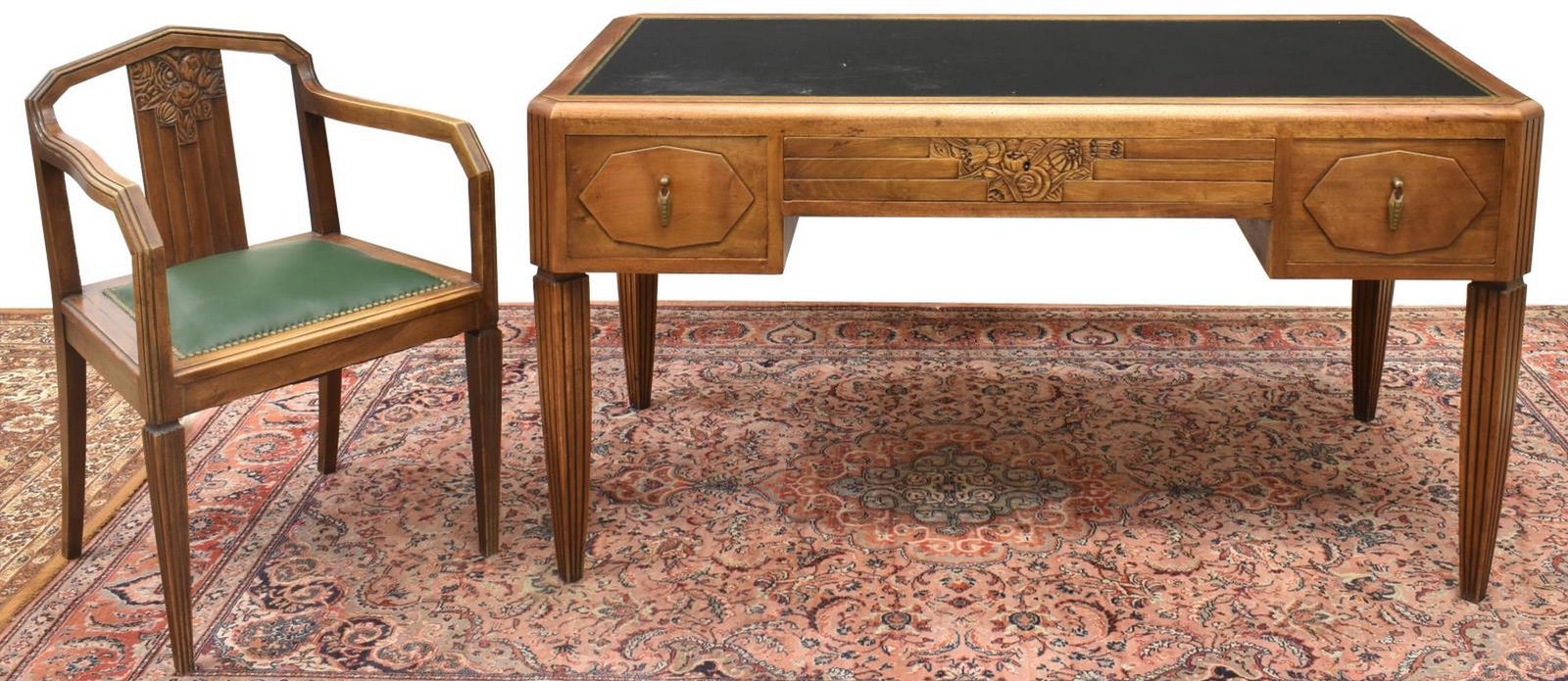 (2) ART DECO HENRI BONJOUR WRITING DESK & ARMCHAIR (1 of 8)