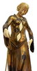 ART DECO GEORGES GORI SCULPTURE WOMAN W/ BORZOIS - 2