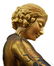 ART DECO GEORGES GORI SCULPTURE WOMAN W/ BORZOIS - 5