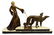 ART DECO GEORGES GORI SCULPTURE WOMAN W/ BORZOIS - 6
