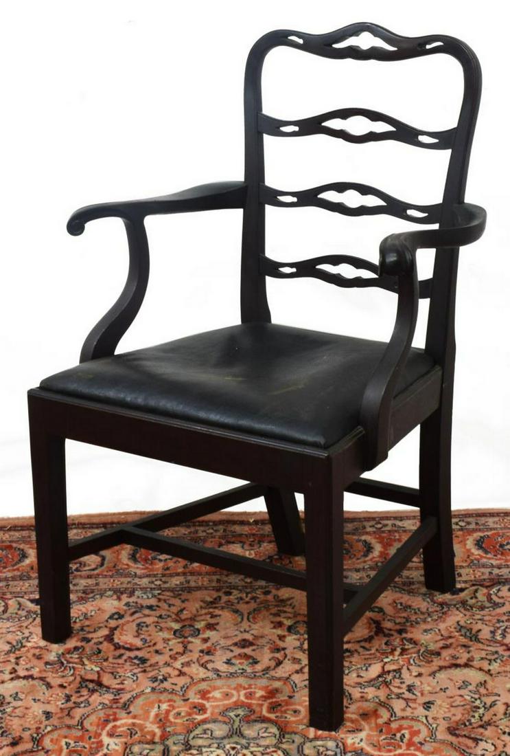 AMERICAN CHIPPENDALE MAHOGANY LADDER-BACK CHAIR (1 of 2)