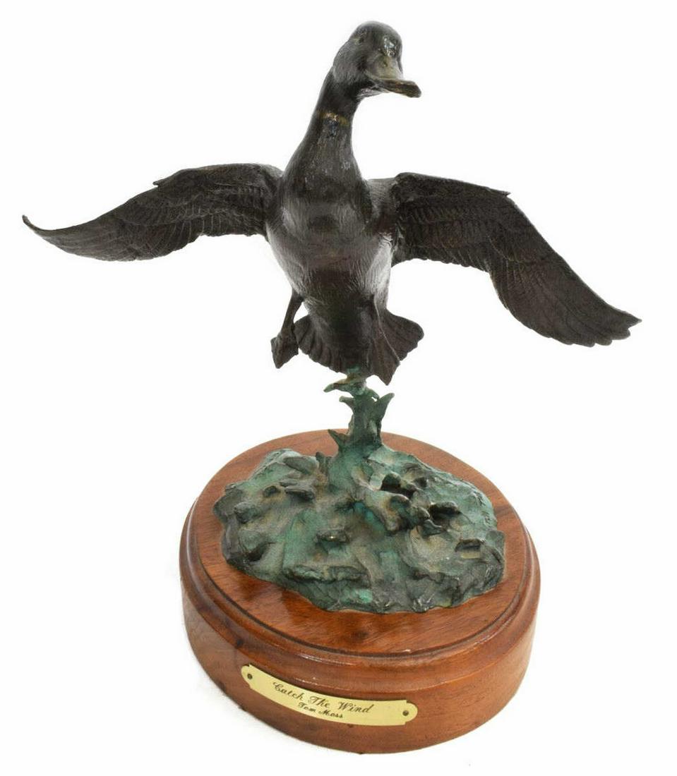 TOM MOSS (B.1936) BRONZE SCULPTURE CATCH THE WIND (1 of 7)
