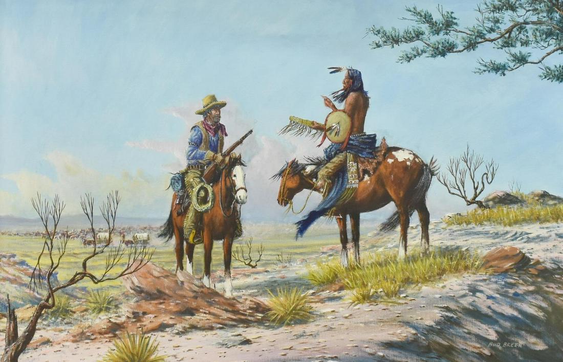 BUD BREEN (TEXAS, 1927-2005) WESTERN PAINTING (1 of 4)