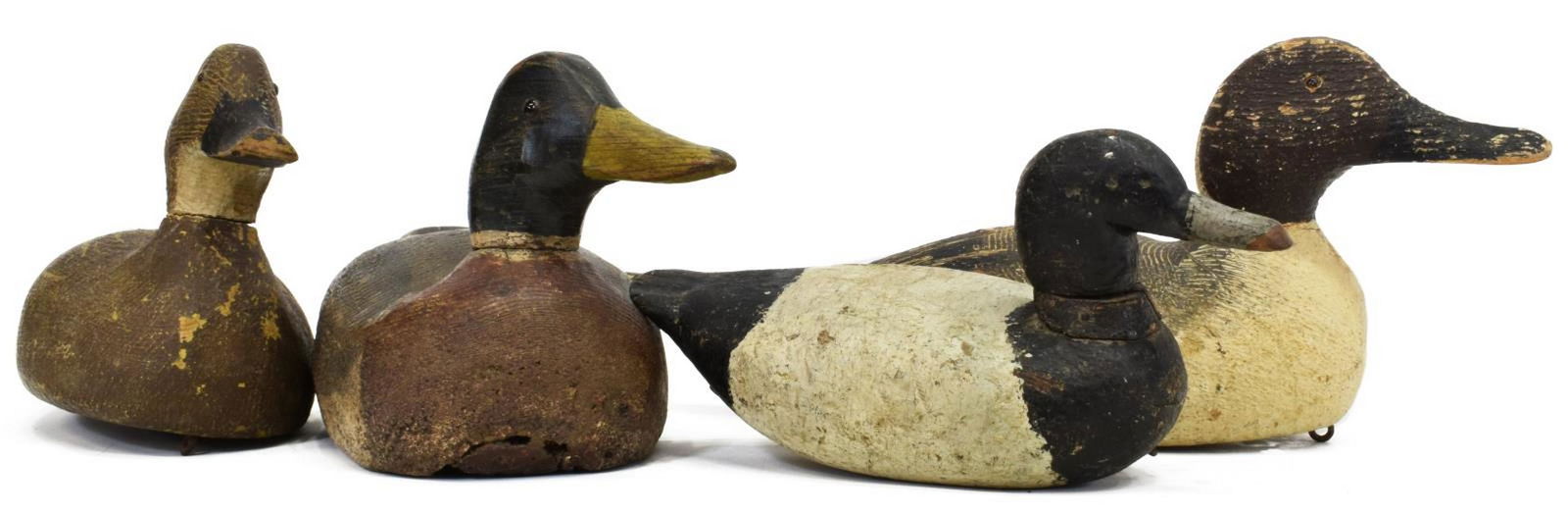 (4) VINTAGE CARVED & PAINTED DUCK DECOYS (1 of 4)