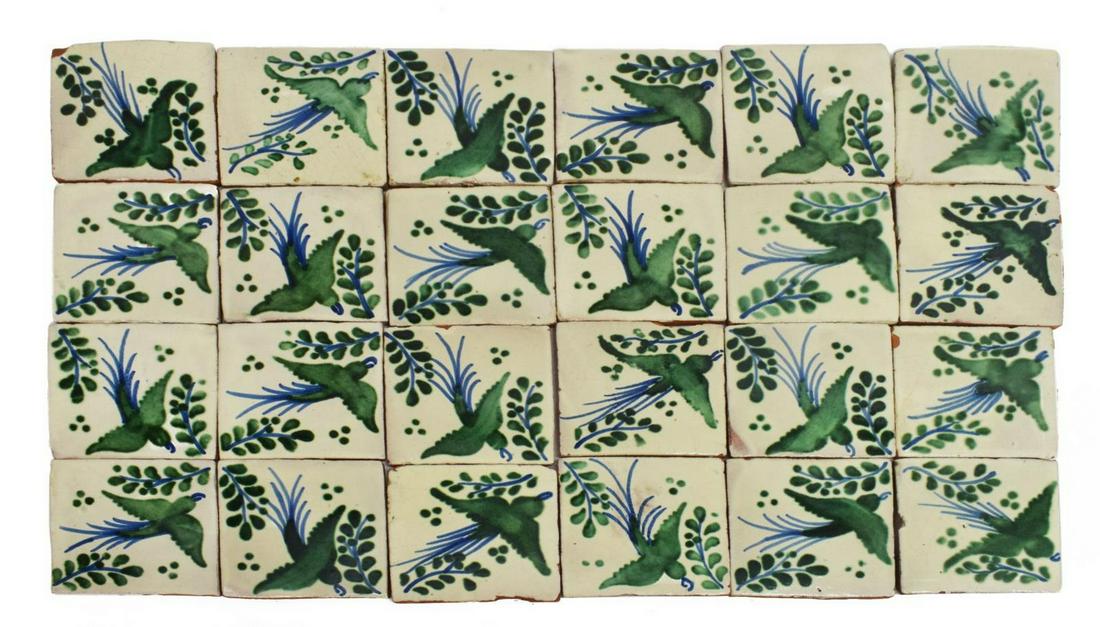 (24) VINTAGE MEXICAN TALAVERA CERAMIC BIRD TILES (1 of 4)