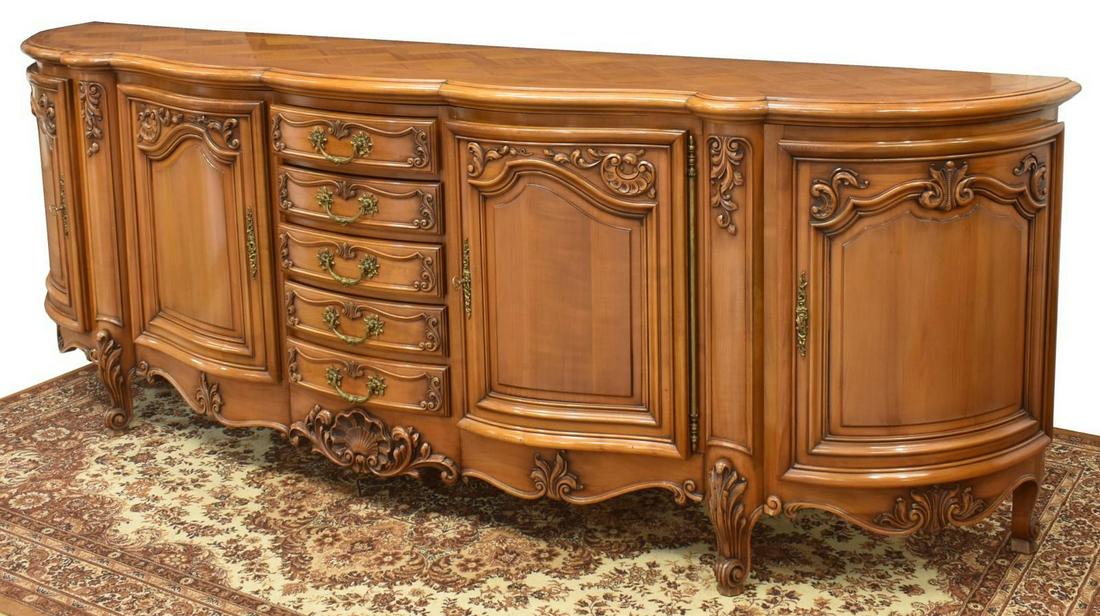 FRENCH LOUIS XV STYLE FRUITWOOD SIDEBOARD (1 of 7)