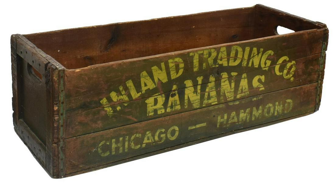 INLAND TRADING COMPANY PAINTED WOOD BANANA CRATE (1 of 4)